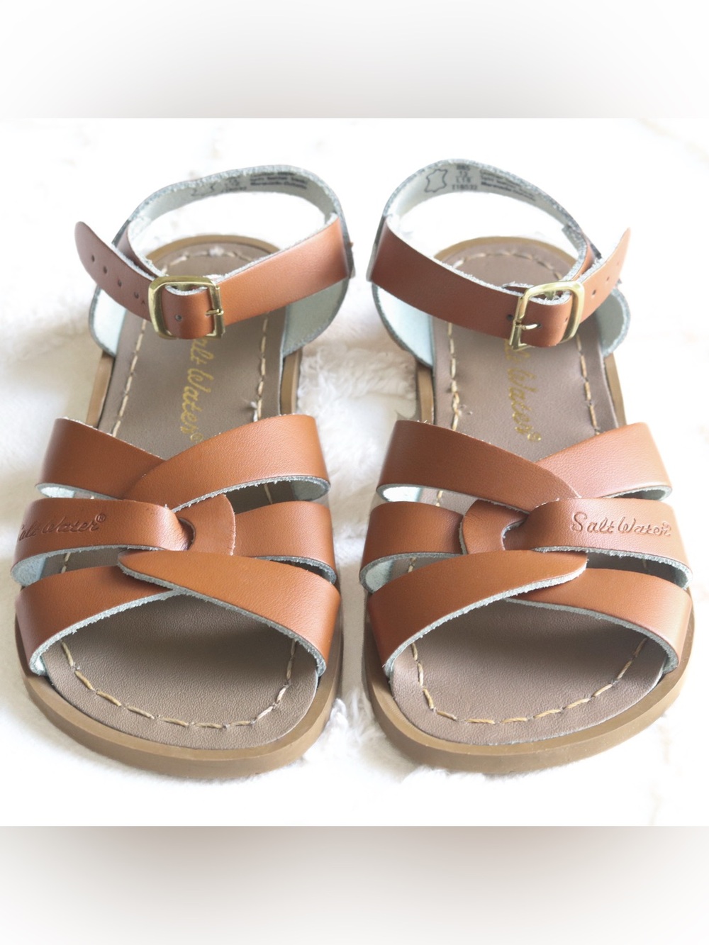 Salt Water Sandals by Hoy | Leather Ankle Strap Original Sandals Kids Size 13 - Picture 15 of 15